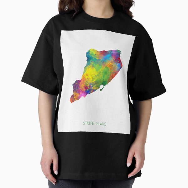 Aperçu de l'œuvre Carte aquarelle de Staten Island créée et vendue par ArtPrints.