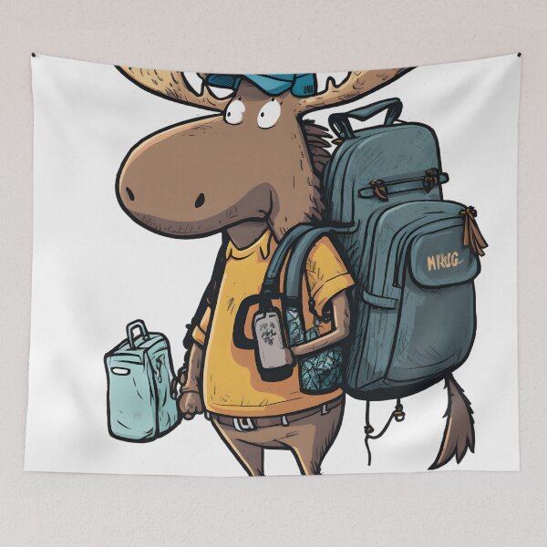 Item preview, Moose Day | Cute Hiking Moose  designed and sold by StickeryPickery.
