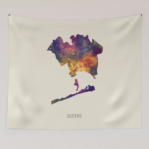 Item preview, Queens Watercolor Map designed and sold by ArtPrints.