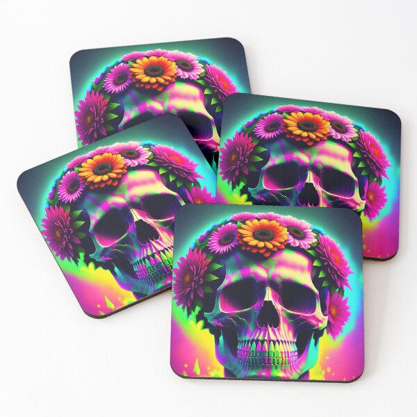 Item preview, Flower skull art designed and sold by TriForceDesign.