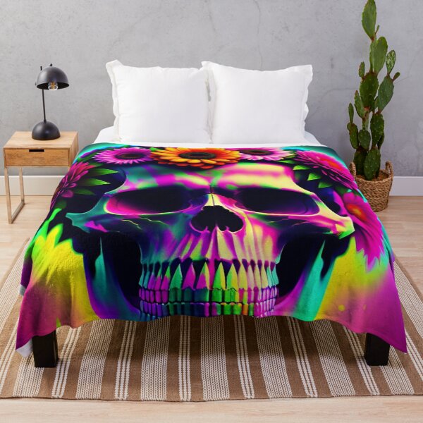 Item preview, Flower skull art designed and sold by TriForceDesign.