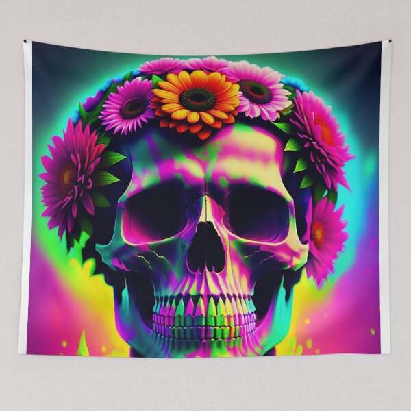 Item preview, Flower skull art designed and sold by TriForceDesign.
