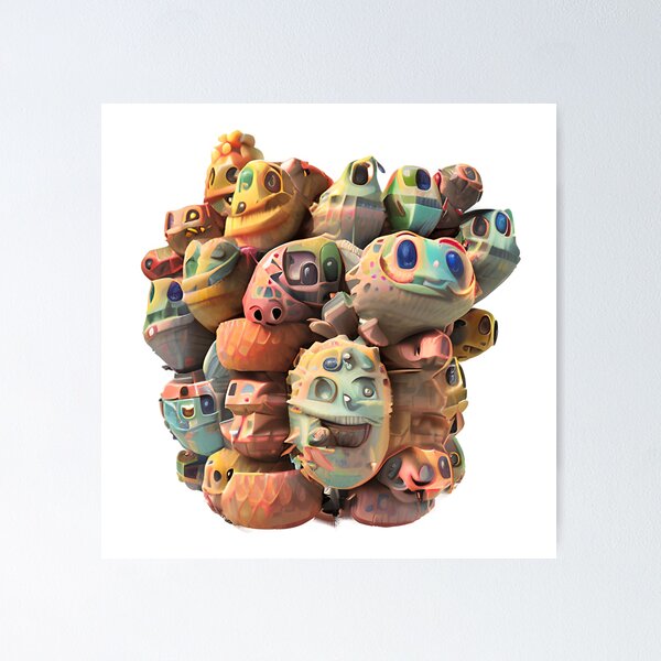 Item preview, A Family of Cute And Colorful Tiny Monters designed and sold by Chubuter.