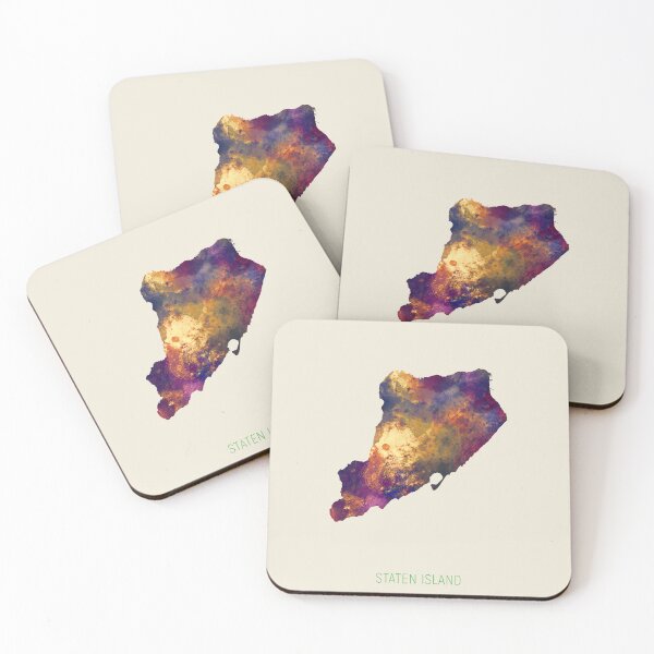 Artikelvorschau, Aquarellkarte von Staten Island entworfen und verkauft von ArtPrints.