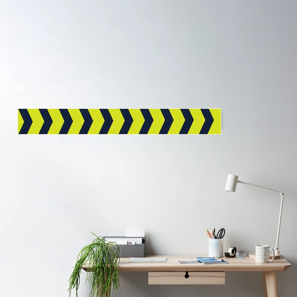 Horizontal long warning tape for safety purpose. Road safety element in  black and yellow stripe. Sign tape Poster for Sale by Giree07