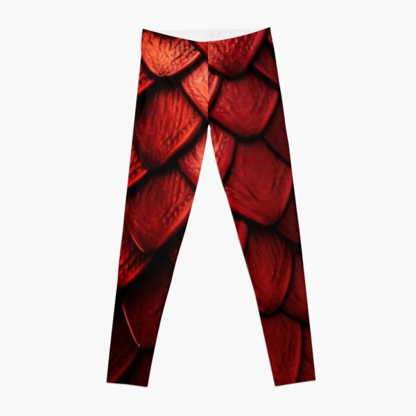 Red Dragon Skin - Dragon Scale Pattern Leggings for Sale by PatternWonders