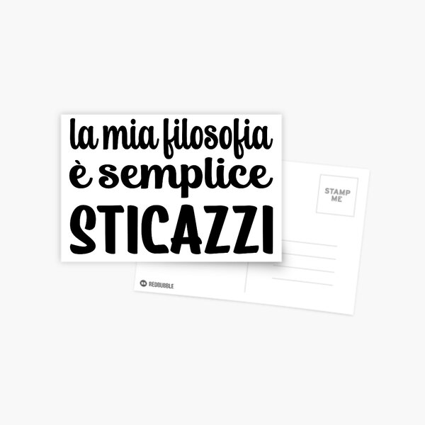 T-Shirt STICAZZI è una filosofia di vita Maglietta Uomo Scritta Frase  Divertente