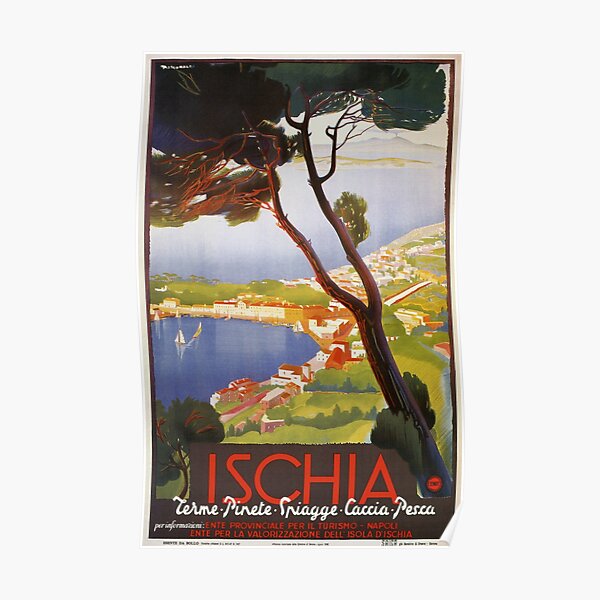Ischia Island Italy summer travel ad Poster