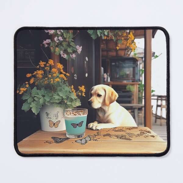 Aperçu de l'œuvre Chien solitaire au café créée et vendue par Fujikob.