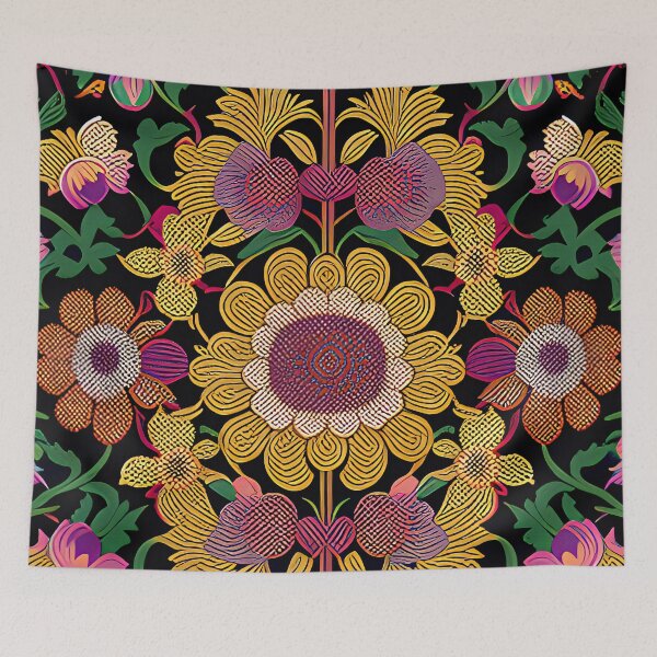 Item preview, Victorian Flowers Inspired By William Morris chrysanthemum designed and sold by Tamas Das.