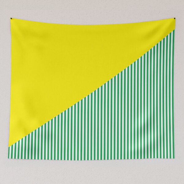 Aperçu de l'œuvre Triangle et rayures | Motifs mixtes | Jaune et Vert créée et vendue par rsty11.