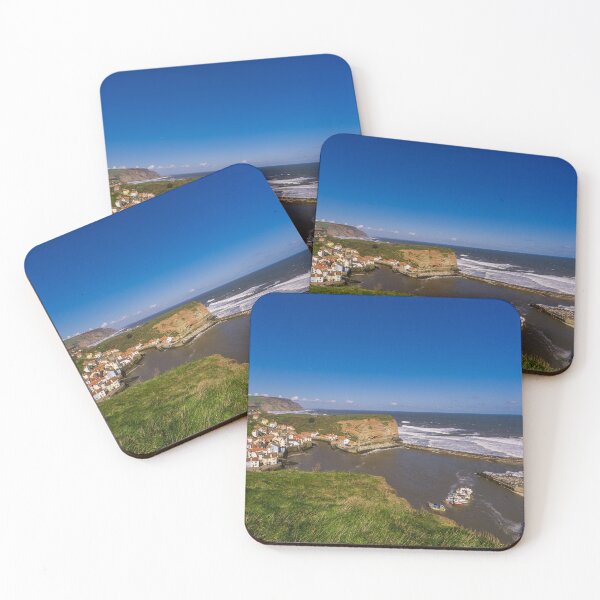 Item preview, Staithes Clifftop View of village and harbour designed and sold by MichaelBShannon.