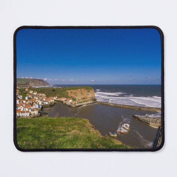 Item preview, Staithes Clifftop View of village and harbour designed and sold by MichaelBShannon.