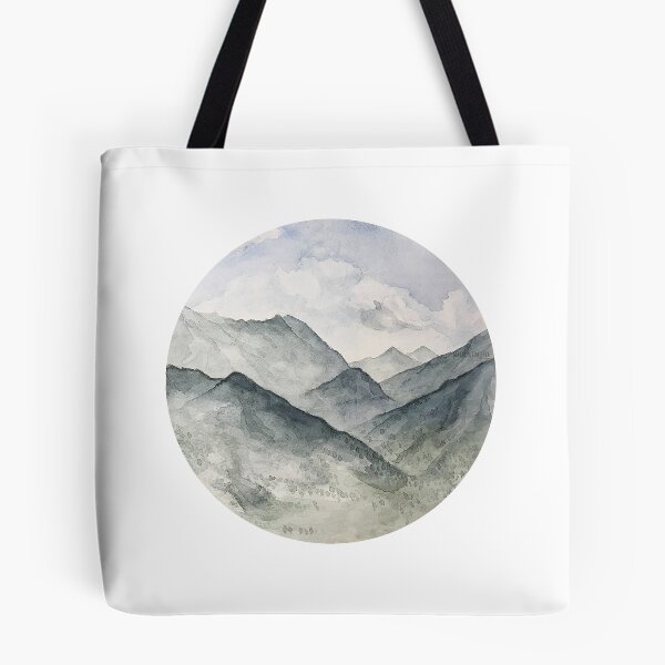 Item preview, watercolor mountains designed and sold by FunnyGrief.
