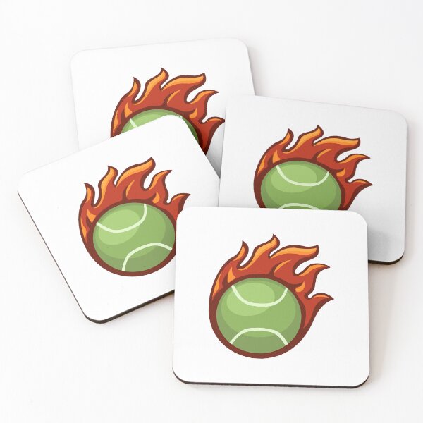 Item preview, Tennis Ball Fire Sport Mascot Logo Symbol cartoon illustration designed and sold by aryoyo.