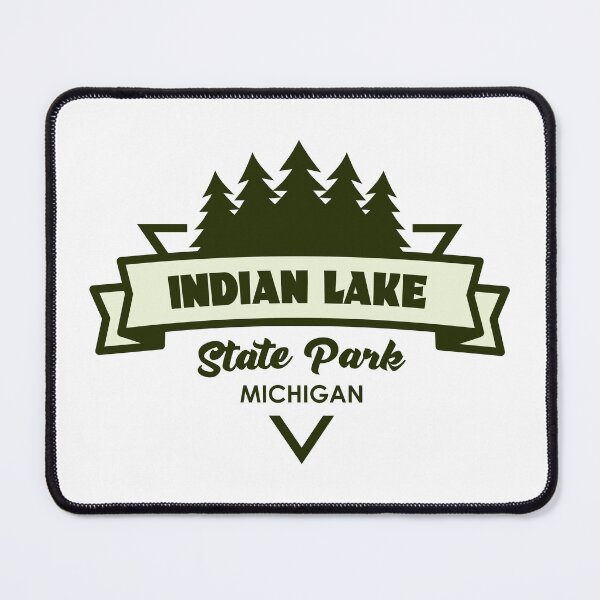 Item preview, Indian Lake State Park Michigan Trees And Ribbon designed and sold by bivenart.