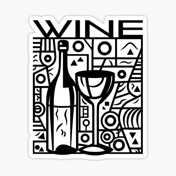 Wine, abstract wine motif for wine lovers, winemakers, ... Sticker