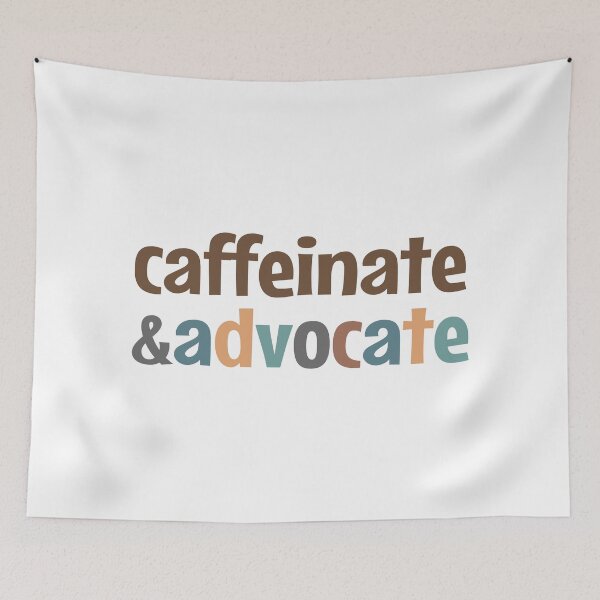 Item preview, Caffeinate and advocate - vintage colors designed and sold by MOONINSPIRATION.