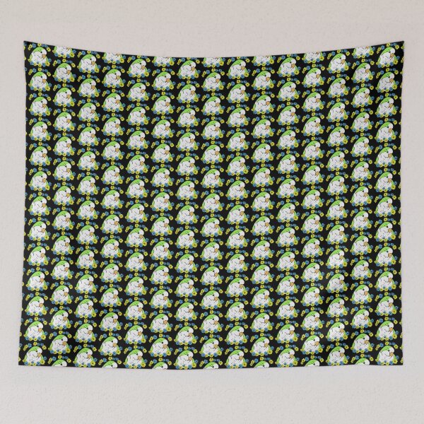Item preview, Cute green quaker parrot (monk parakeet)and colourful daisy flowers designed and sold by okamechan.