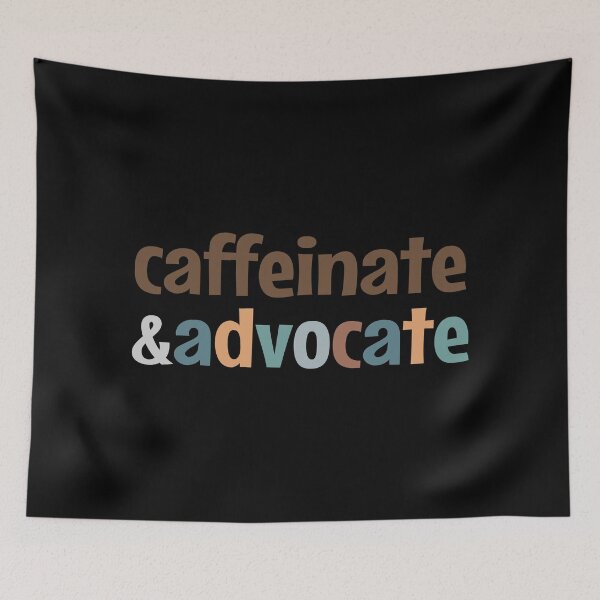 Item preview, Caffeinate and advocate - vintage colors designed and sold by MOONINSPIRATION.