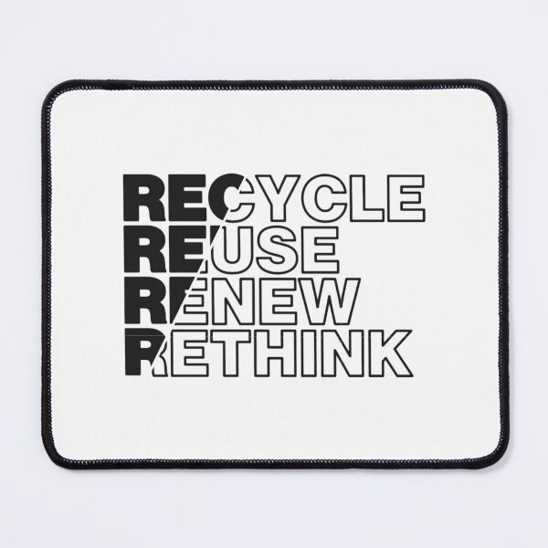 Item preview, Recycle reuse renew rethink minimal black and white   designed and sold by AFRUKSOODJAI.