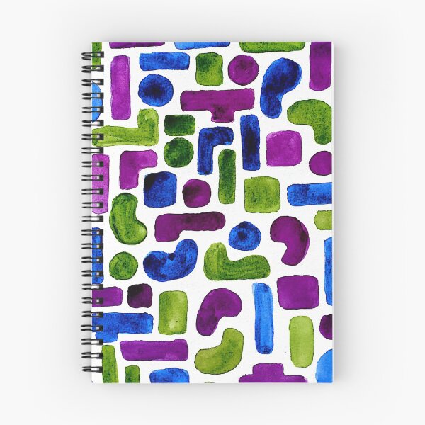 Item preview, Blue Green Purple Circle Rectangle Tetris Pattern designed and sold by SureFootedDream.