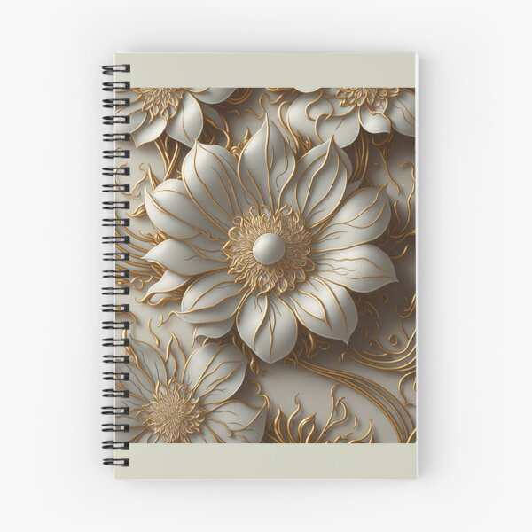 Item preview, Gold and white elegant flower pattern designed and sold by FuzzieIntuition.
