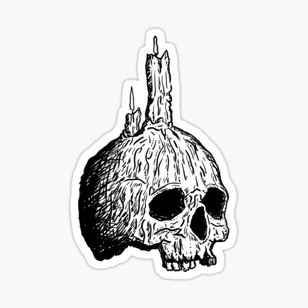 Skull and candles Sticker