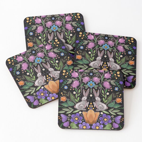 Item preview, rabbits and spring flowers designed and sold by Hennagirl.