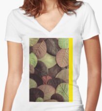 Leaves Women's Fitted V-Neck T-Shirt