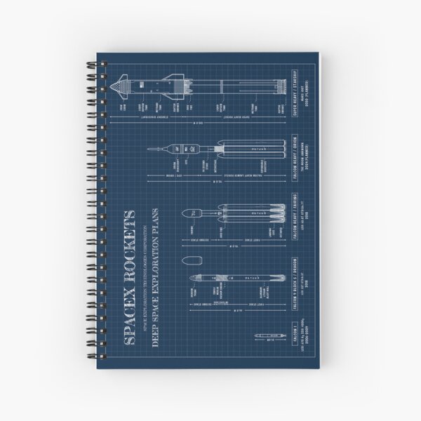 Item preview, SPACEX Rockets Blueprint (Navy Blueprint) designed and sold by BGALAXY.