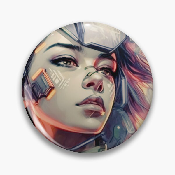 Aperçu de l'œuvre Cyberpunk Pinup Portrait d'une femme futuriste du livre de poésie "Whispers of the Heart" créée et vendue par ArcaneVerses.