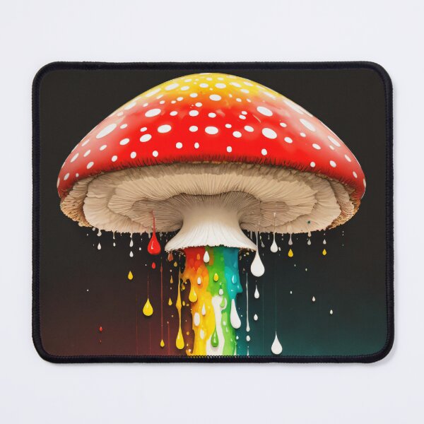 Item preview, Dripping paint mushrooms in vivid colours red and green designed and sold by Digital-Hijinx.