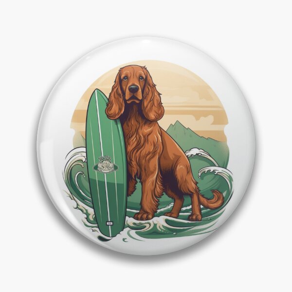 Item preview, Surfer Dog - Irish Setter designed and sold by HitsTheWaves.