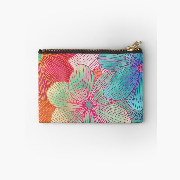 Item preview, Between the Lines - tropical flowers in pink, orange, blue & mint designed and sold by micklyn.