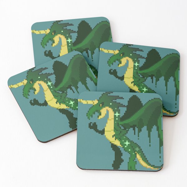 Item preview, Starry Green Drippy Dragon Pixel Art designed and sold by Kaiko-Roku.