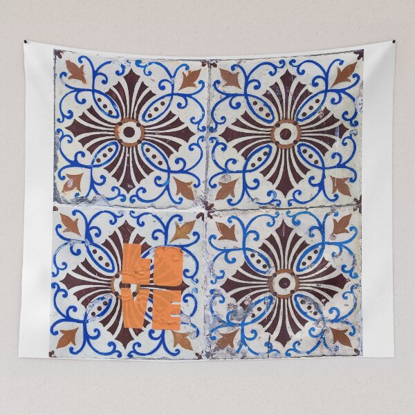 Item preview, Brown, Blue and White Azulejos with added Love. designed and sold by eyeshoot.