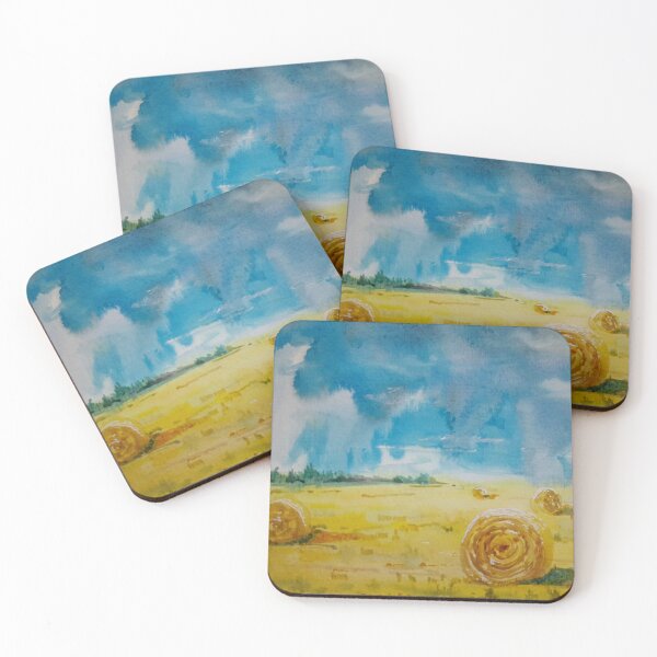 Item preview, field sky and haystacks designed and sold by YanaVasi.