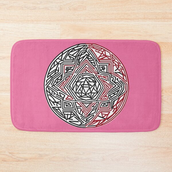 Item preview, Round Abstract Maze Circle Artwork Black and Red  designed and sold by Michael Voyler.