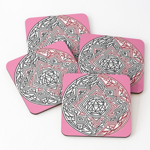 Item preview, Round Abstract Maze Circle Artwork Black and Red  designed and sold by Michael Voyler.