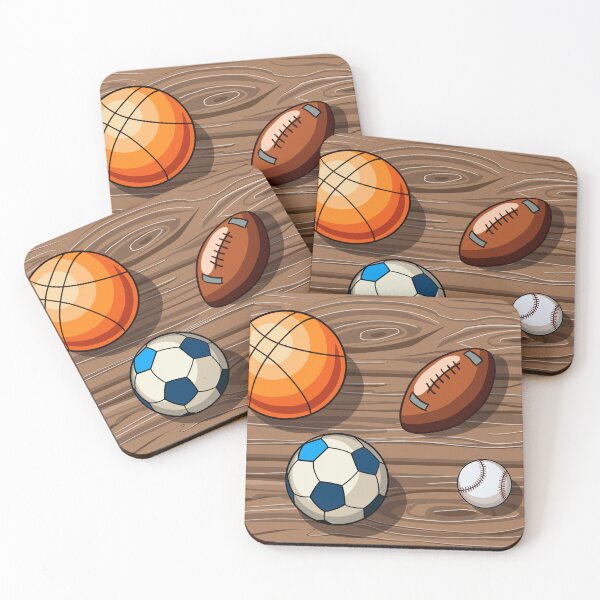 Item preview, Vector hand drawn different sports balls on the wooden floor designed and sold by Familyshmot.