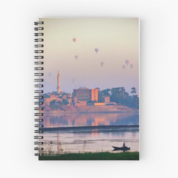 Item preview, Copie de Copie de Sunrise on the Nile river, fishermen  and hot air balloons-  landscape - Egypt photography designed and sold by art-of-egypt.