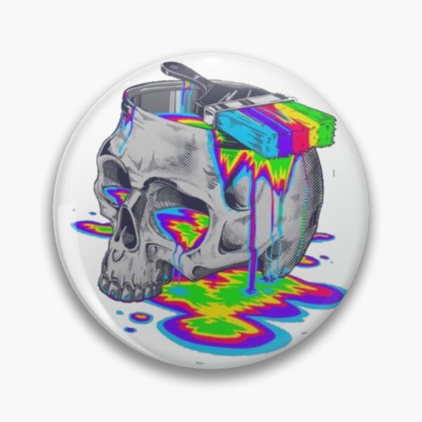 Item preview, Trippy skull colourful designed and sold by BrontesWhimsyStore.