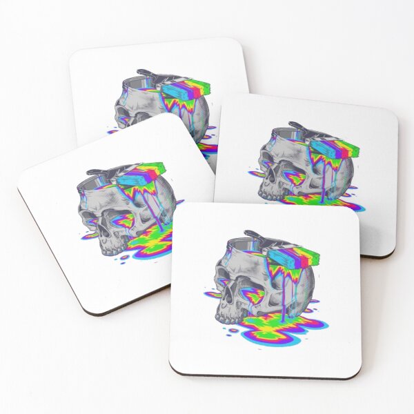 Item preview, Trippy skull colourful designed and sold by BrontesWhimsyStore.