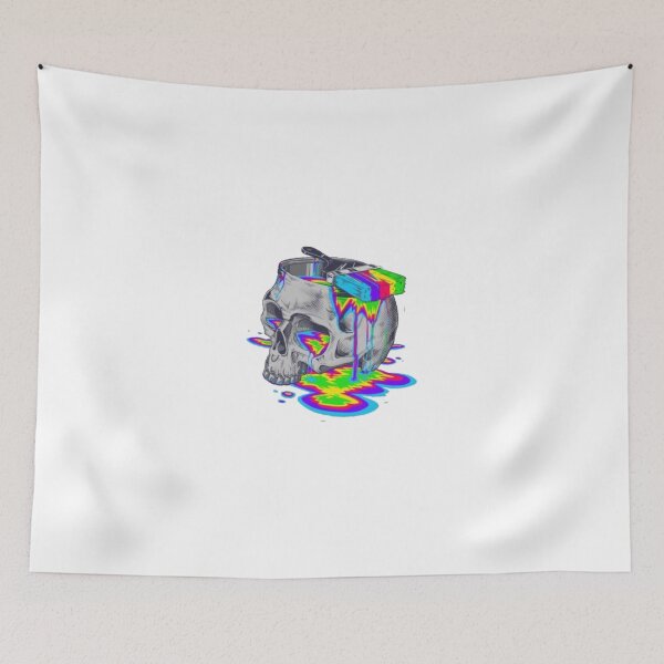 Item preview, Trippy skull colourful designed and sold by BrontesWhimsyStore.