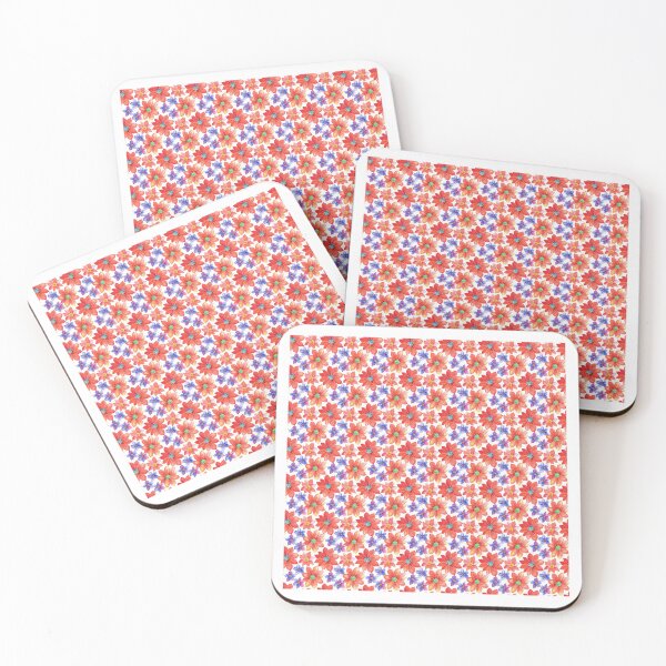 Item preview, Vibrantes flores de acuarela rojas y moradas sobre fondo blanco. designed and sold by Aaron2610.
