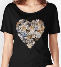 Kitties Galore Cat Heart Collage Love Funny Women's Relaxed Fit T-Shirt