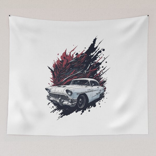 Item preview, Classic car from the 50s stylized. Splas Art. Dynamic Movement designed and sold by Decoches.
