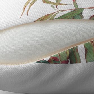Alternate view of A touch of red - watercolour of eucalyptus branch Throw Pillow