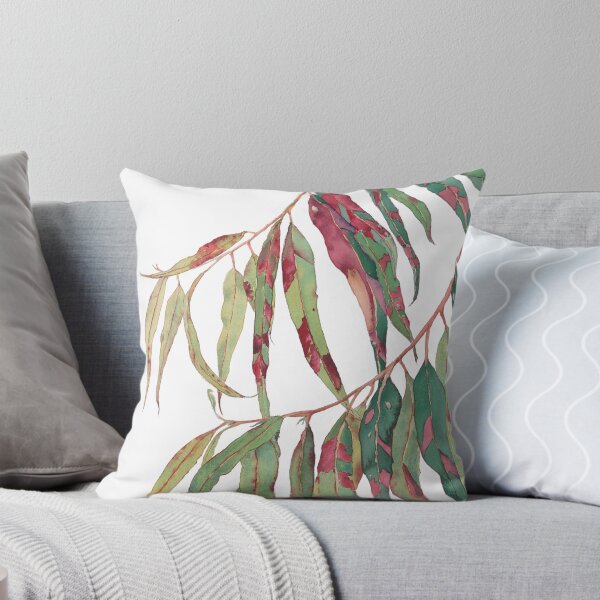 Item preview, A touch of red - watercolour of eucalyptus branch designed and sold by Zoya Makarova.